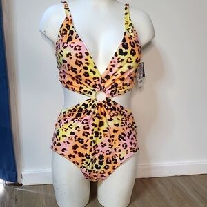 Leopard Print One-Piece Swimsuit